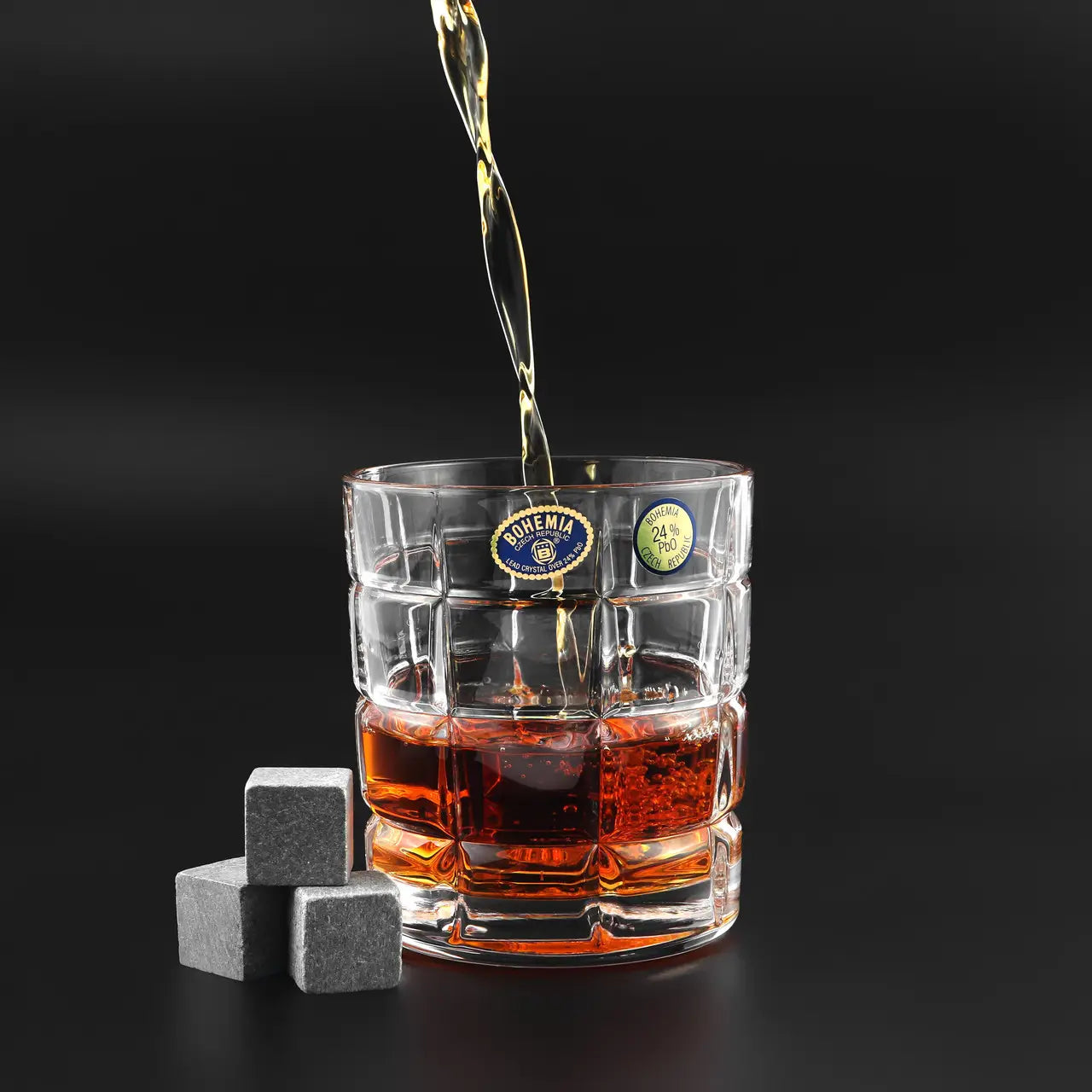 WhiskyStones™ Box of 2 "Bohemia Timesquare" crystal glasses