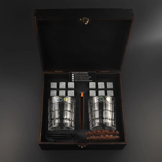 WhiskyStones™ Box of 2 "Bohemia Timesquare" crystal glasses