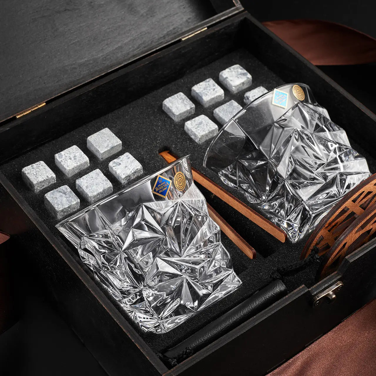 WhiskyStones™ Box of 2 "Bohemia Glacier" crystal glasses