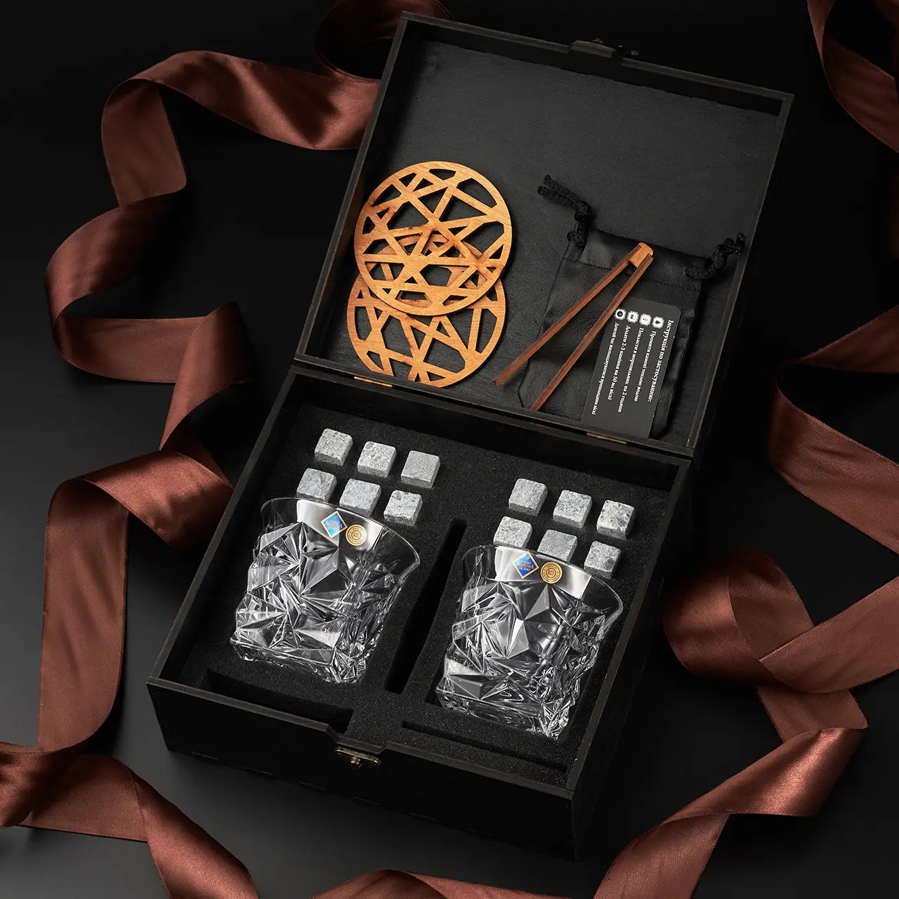 WhiskyStones™ Box of 2 "Bohemia Glacier" crystal glasses