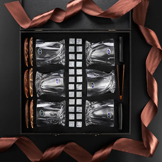 WhiskyStones™ Box of 6 "Bohemia Quadro" glasses