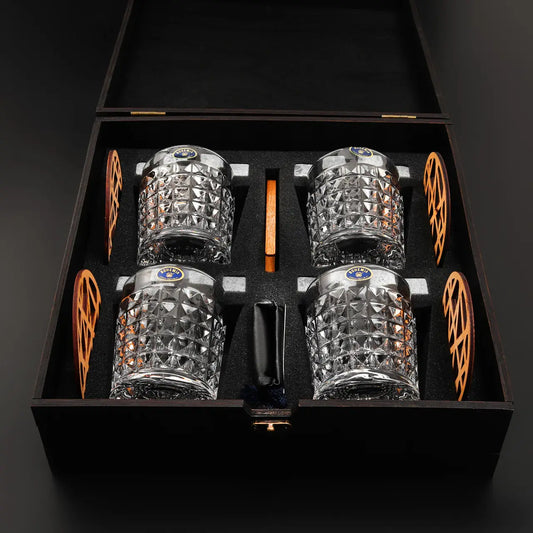WhiskyStones™ Box of 4 "Bohemia Diamond" glasses