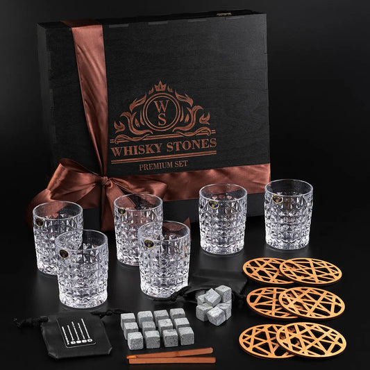 WhiskyStones™ Box of 6 "Bohemia Diamond" glasses