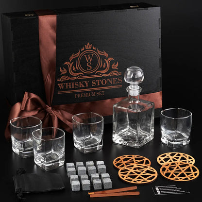 WhiskyStones™ Box with 4 glasses and decanter "Luminarc Sterling"