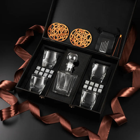 WhiskyStones™ Box with 4 glasses and decanter "Luminarc Sterling"