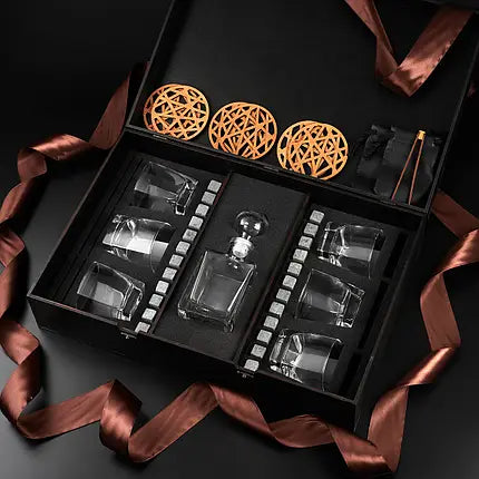 WhiskyStones™ Box with 6 glasses and decanter "Luminarc Sterling"
