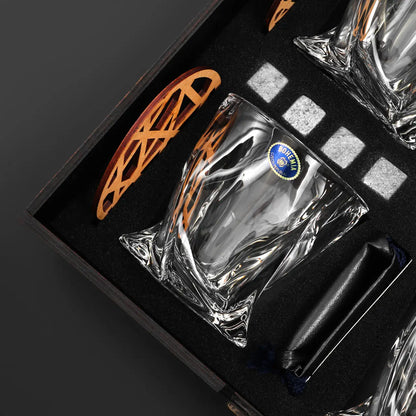 WhiskyStones™ Box of 4 "Bohemia Quadro" glasses