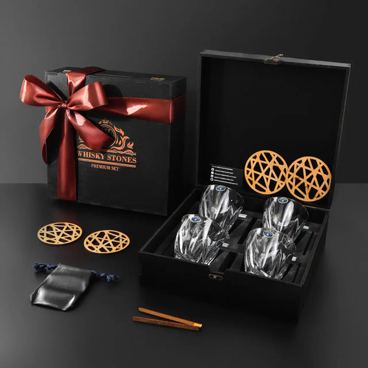 WhiskyStones™ Box of 4 "Bohemia Quadro" glasses