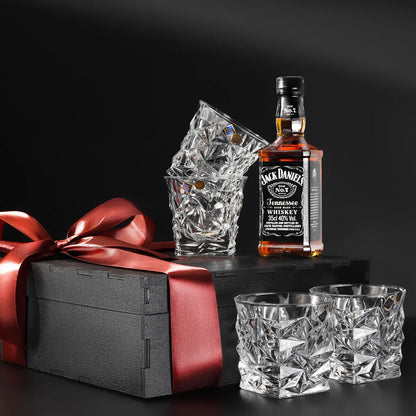 WhiskyStones™ Box of 4 "Bohemia Glacier" crystal glasses