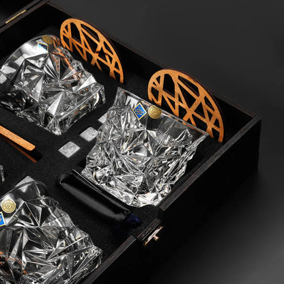 WhiskyStones™ Box of 4 "Bohemia Glacier" crystal glasses