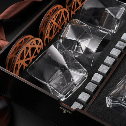 WhiskyStones™ Box with 6 glasses and decanter "Bormioli Rocco Cassiopea"