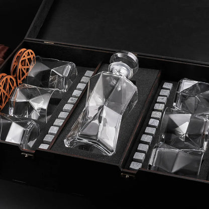 WhiskyStones™ Box with 6 glasses and decanter "Bormioli Rocco Cassiopea"
