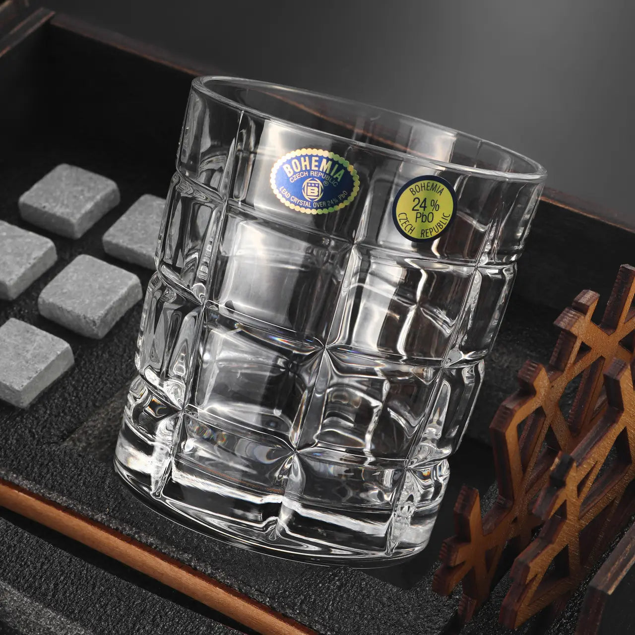 WhiskyStones™ Box of 2 "Bohemia Timesquare" crystal glasses