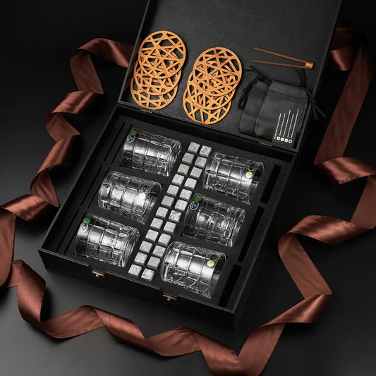 WhiskyStones™ Box of 6 "Bohemia Timesquare" crystal glasses