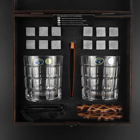 WhiskyStones™ Box of 2 "Bohemia Timesquare" crystal glasses