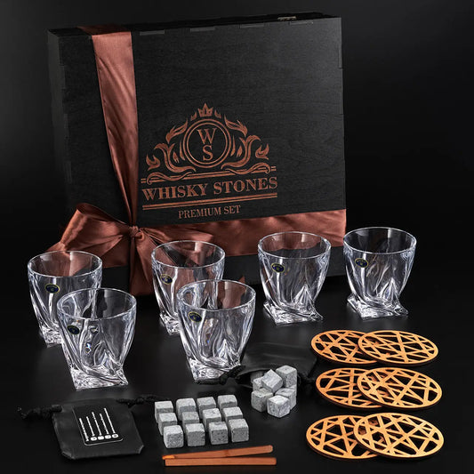 WhiskyStones™ Box of 6 "Bohemia Quadro" glasses