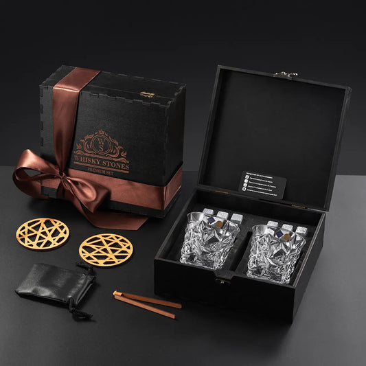 WhiskyStones™ Box of 2 "Bohemia Glacier" crystal glasses