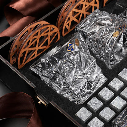 WhiskyStones™ Box of 6 "Bohemia Glacier" crystal glasses