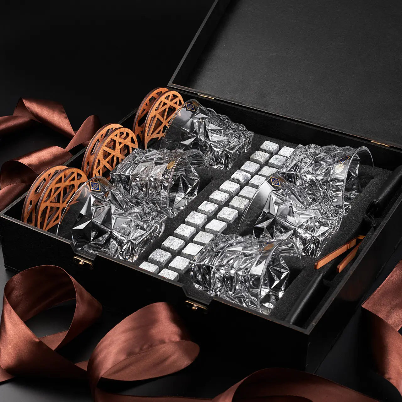 WhiskyStones™ Box of 6 "Bohemia Glacier" crystal glasses