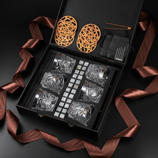 WhiskyStones™ Box of 6 "Bohemia Glacier" crystal glasses