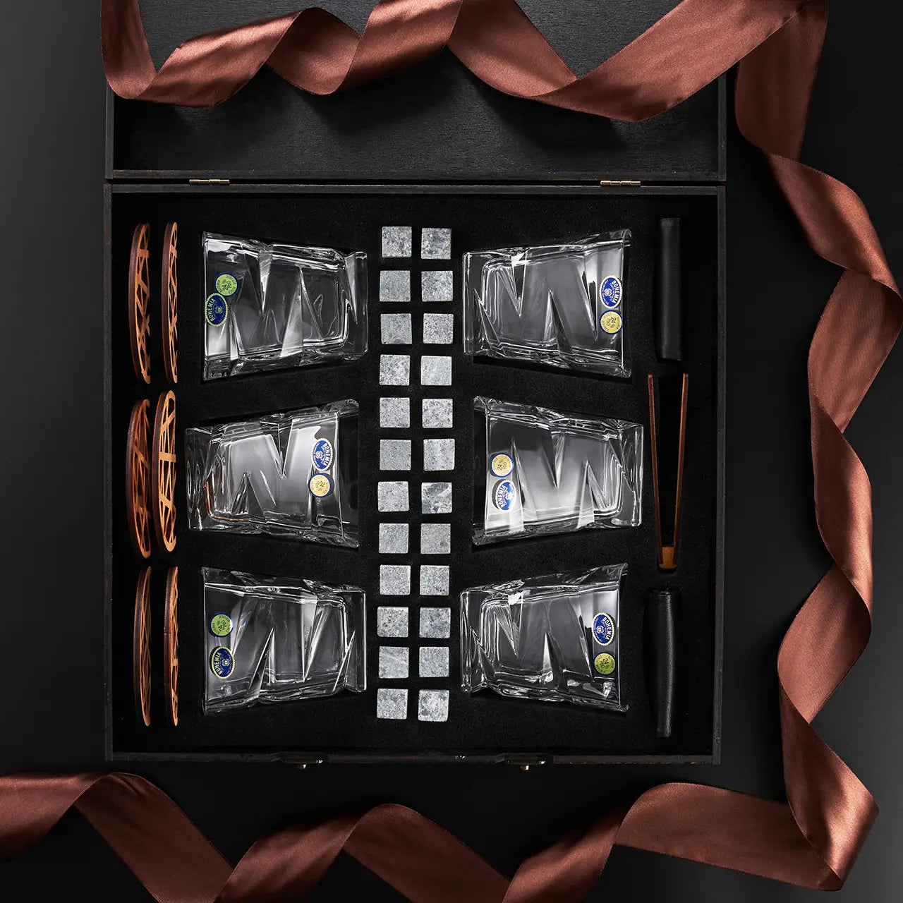 WhiskyStones™ Box of 6 "Bohemia Zig-Zag" crystal glasses