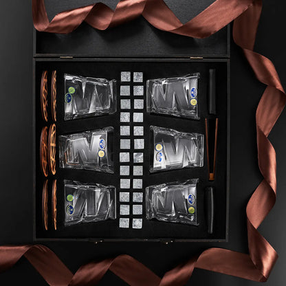 WhiskyStones™ Box of 6 "Bohemia Zig-Zag" crystal glasses
