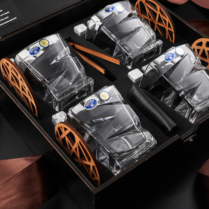 WhiskyStones™ Box of 4 "Bohemia Zig-Zag" crystal glasses
