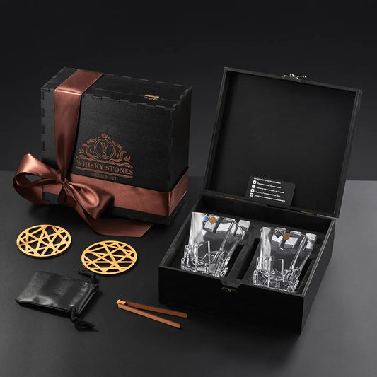 WhiskyStones™ Box of 2 "Bohemia Crack" crystal glasses