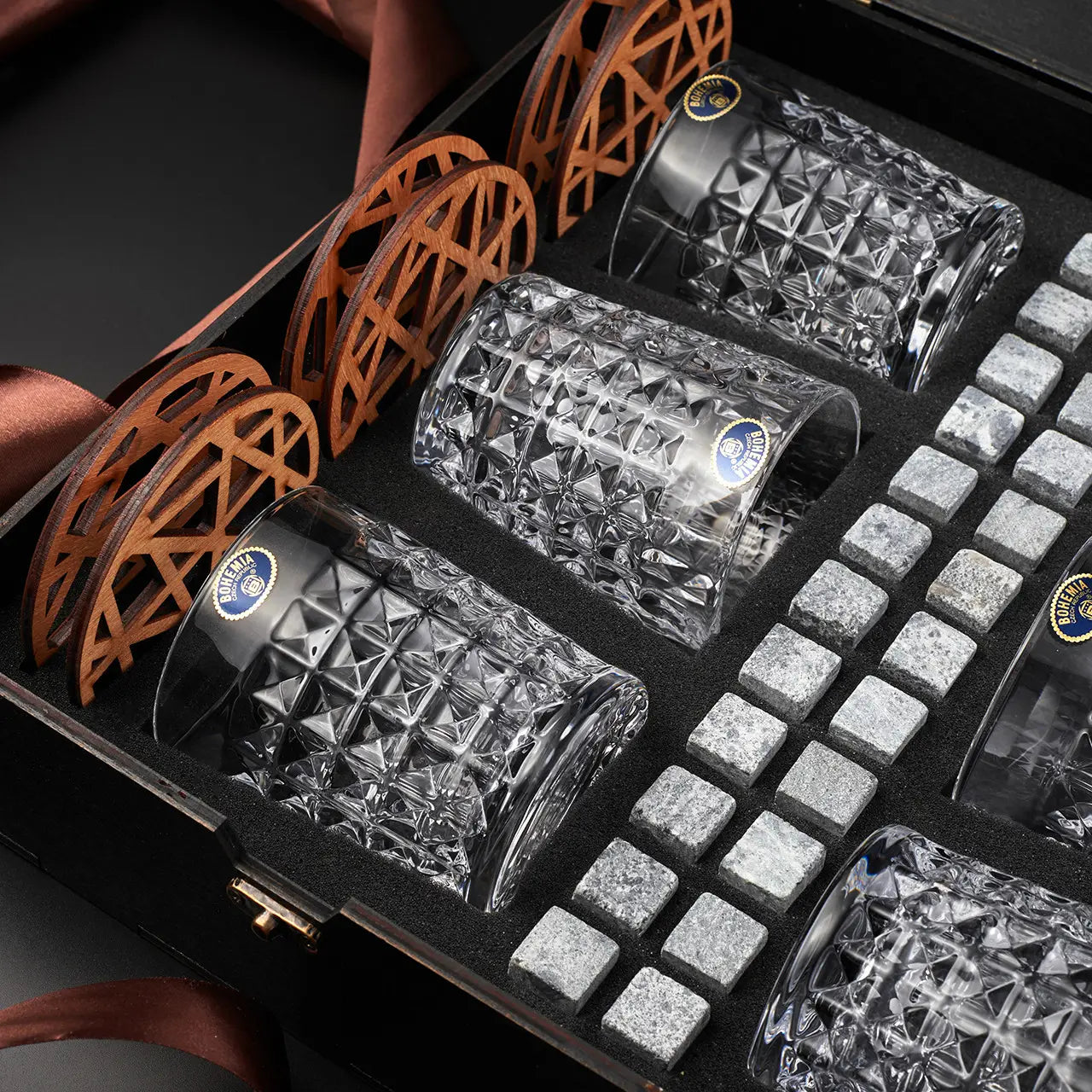 WhiskyStones™ Box of 6 "Bohemia Diamond" glasses