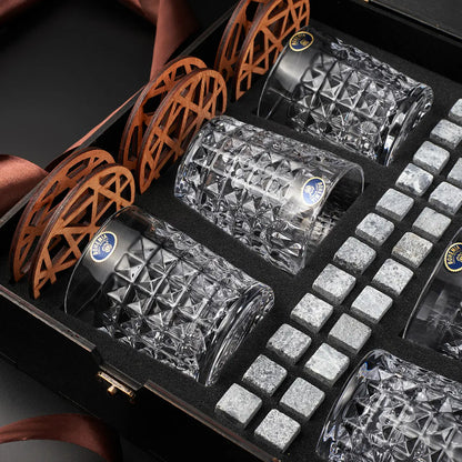 WhiskyStones™ Box of 6 "Bohemia Diamond" glasses