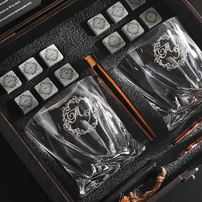 WhiskyStones™ Box of 2 "Bohemia Quadro" glasses