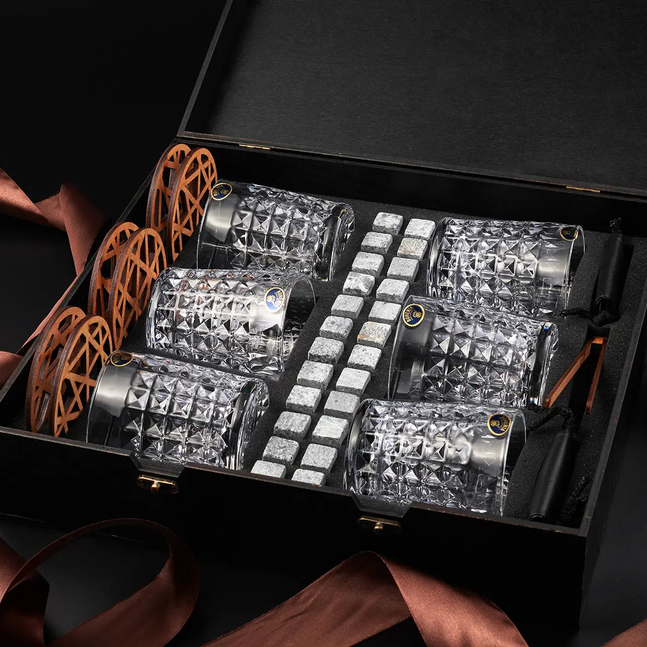 WhiskyStones™ Box of 6 "Bohemia Diamond" glasses