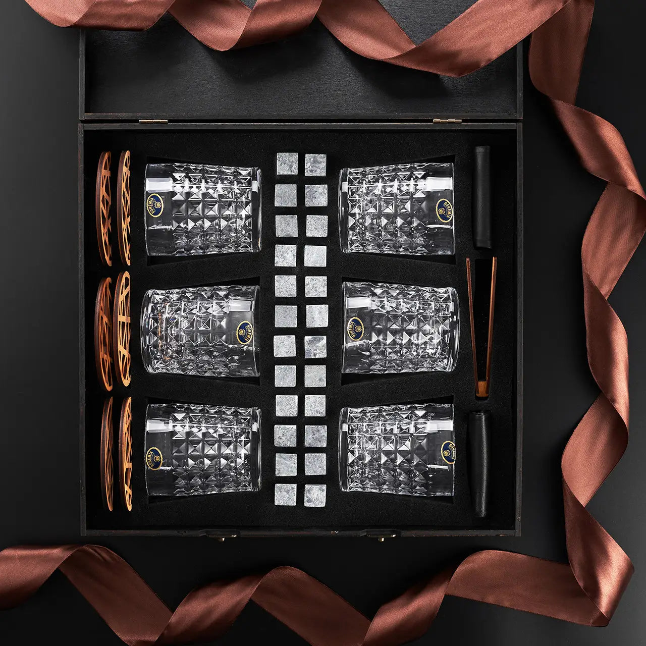 WhiskyStones™ Box of 6 "Bohemia Diamond" glasses
