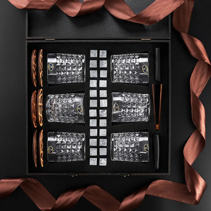 WhiskyStones™ Box of 6 "Bohemia Diamond" glasses